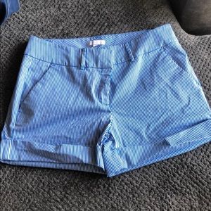 4” blue striped shorts